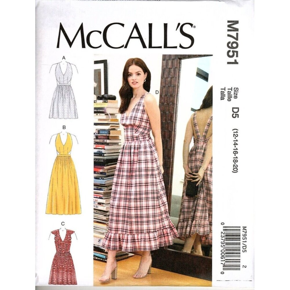 McCall's M7951 Misses 12 to 20  Easy Cutout Dress Uncut Sewing Pattern
